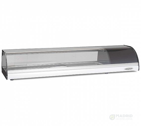 Docriluc Vitrina Refrigerada Cristal Curvo BSP Sin Bandejas Ancho 105 a 175,5 cm