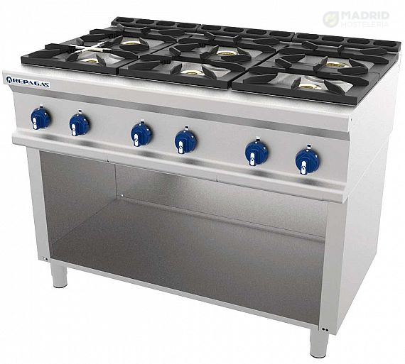 Repagas Cocina Serie 750 Power Line CG760 Gas Fondo 75 cm 6 Fogones