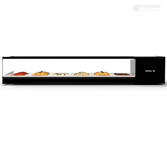 Sayl Vitrina de Tapas Refrigerada Logic GN Capacidad 4 a 8 GN 1/3 Ancho 97 a 168 cm