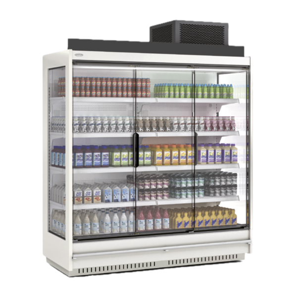 Vitrina mural refrigerado con puertas fondo 65 condensadora en techo CORECO CPMG20033-M
